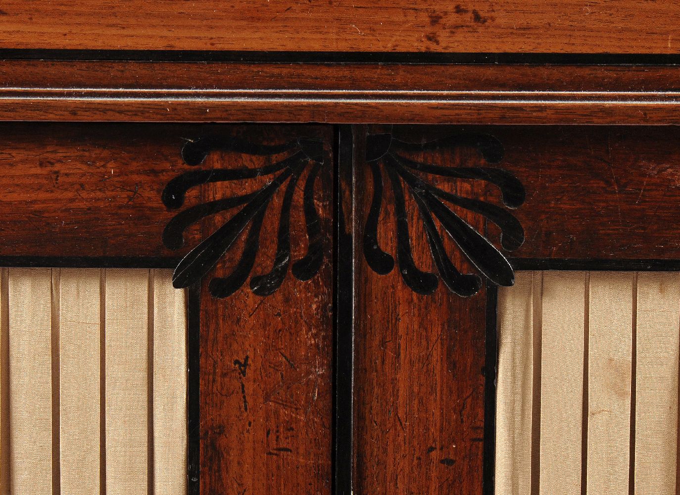 ϒ A pair of George III mahogany and ebony marquetry inlaid side cabinets - Image 4 of 5