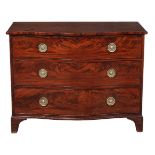 A George III mahogany serpentine fronted chest of drawers