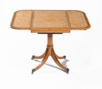 ϒ A George III satinwood, sycamore and tulipwood banded Pembroke table