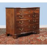 A George III mahogany serpentine fronted chest of drawers