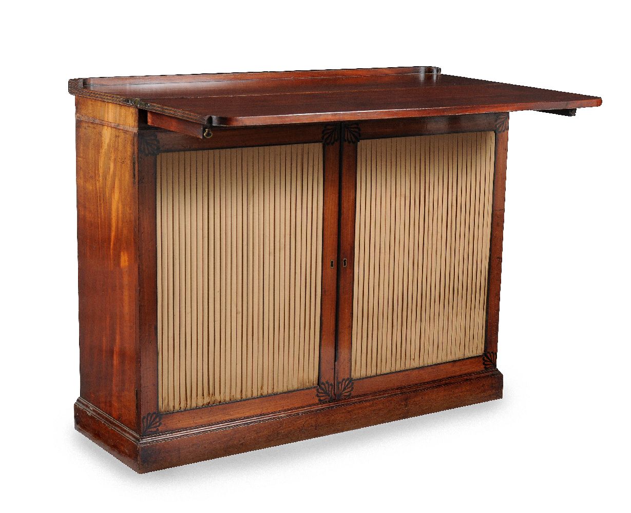 ϒ A pair of George III mahogany and ebony marquetry inlaid side cabinets - Image 3 of 5