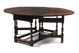 A William and Mary oak gateleg table