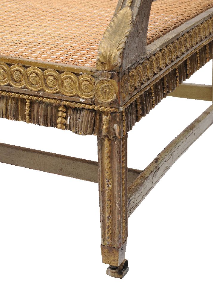 A George III gilt and green painted carved wood sofa - Image 3 of 5