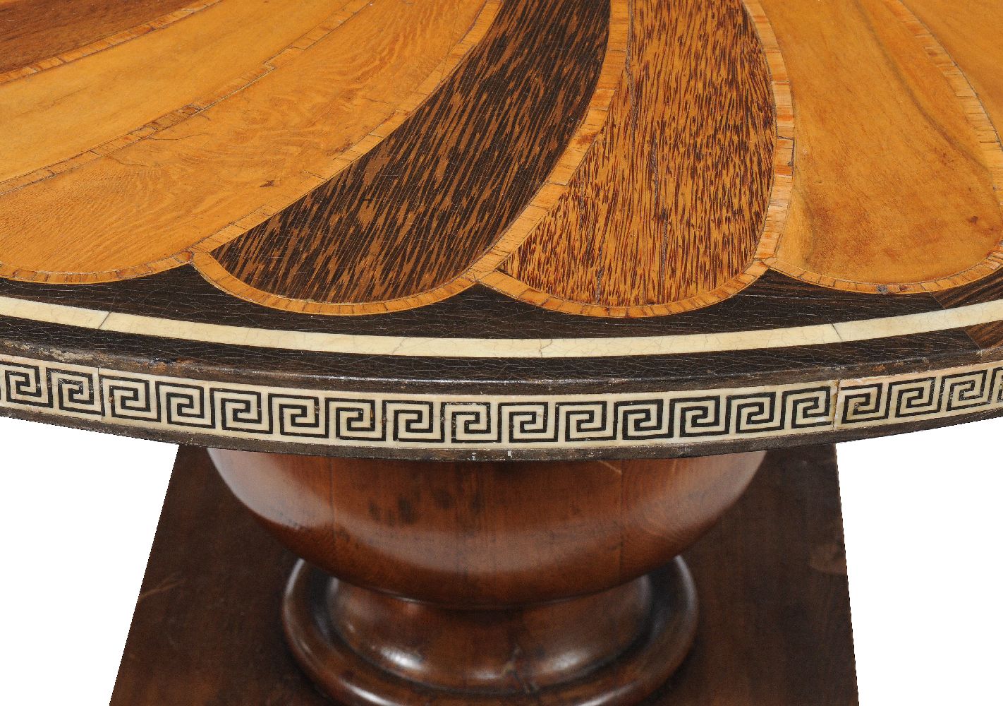 ϒ An Ceylonese ebony, specimen wood and ivory inlaid table top - Image 2 of 4