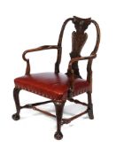 A George II walnut elbow chair