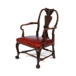 A George II walnut elbow chair