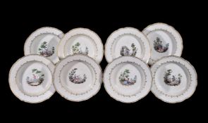 Eight Doccia, Sesto Fiorentino (Ginori) porcelain soup plates