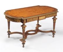 ϒ A parquetry and gilt metal mounted centre table