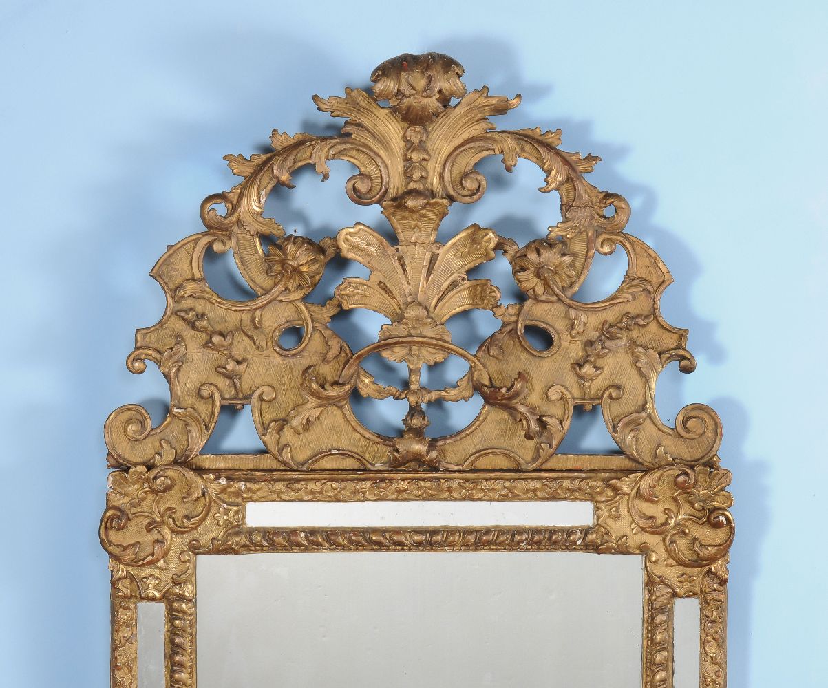 A Régence giltwood and gesso wall mirror - Image 2 of 3