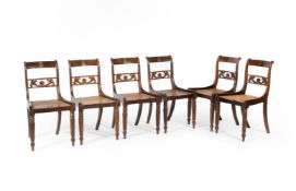 ϒ A set of six Regency solid rosewood chairs