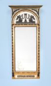 A Swedish giltwood and painted wall mirror