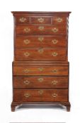 A George II mahogany chest on chest