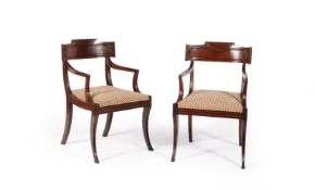 A pair of Regency mahogany armchairs