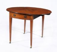A George III satinwood oval Pembroke table