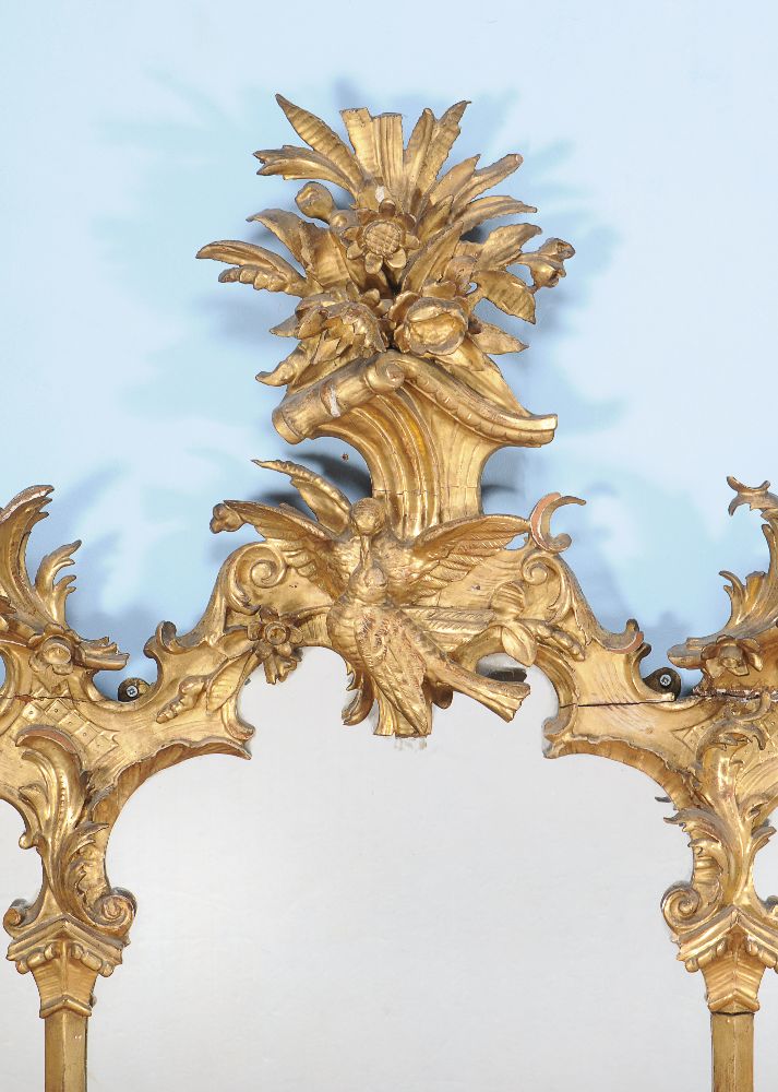 A carved giltwood overmantel mirror in George III style - Image 3 of 5