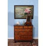 A William and Mary walnut chest of drawers