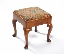 A George II walnut stool