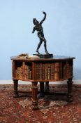 A Victorian oak octagonal library table