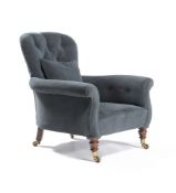 A George IV simulated rosewood and button upholstered armchair