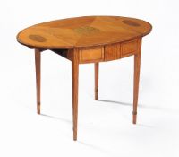 A George III satinwood Pembroke oval table