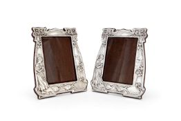 A pair of Art Nouveau silver photograph frames by Walker and Hall