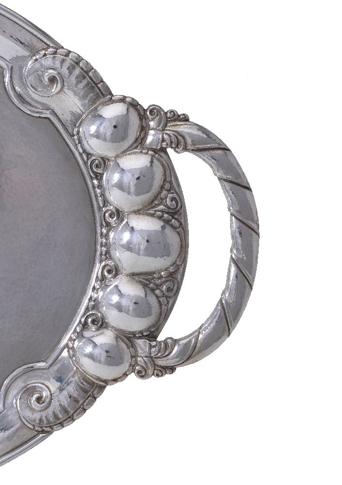 Georg Jensen, a Danish silver twin handled oval tray - Image 2 of 4