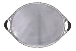 ϒ Georg Jensen, a Danish silver twin handled oval Cosmos tray