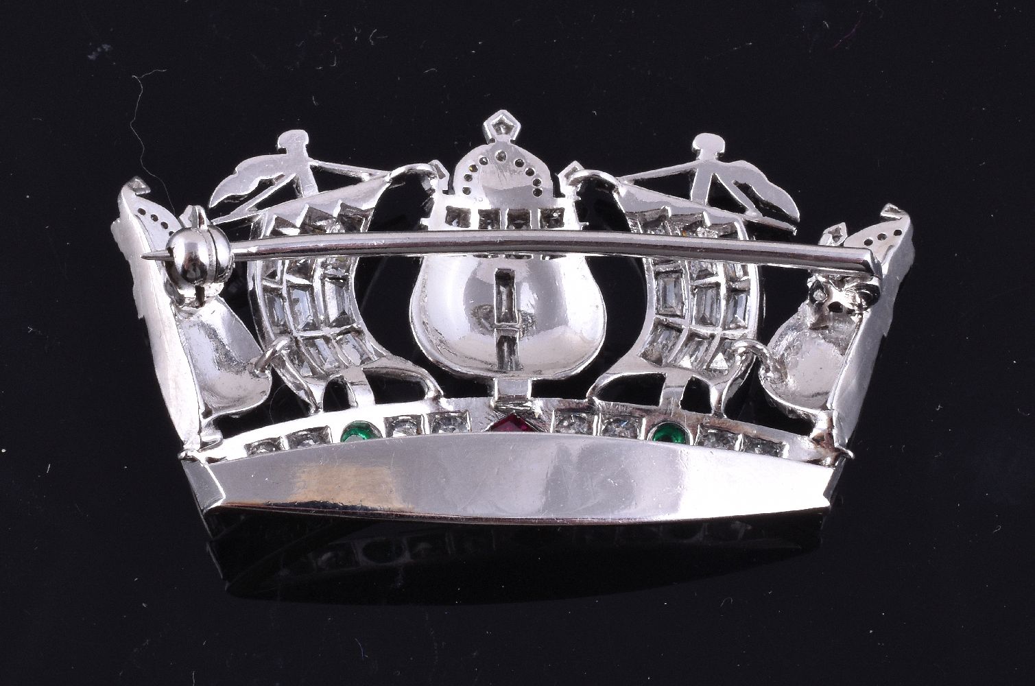 A gem set naval crown brooch - Image 2 of 2