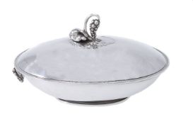 Georg Jensen, a Danish silver Grape pattern vegetable dish and cover