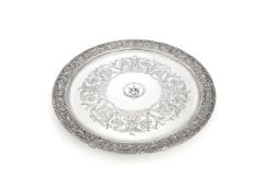 A Victorian silver Cellini pattern salver by Stephen Smith