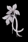 A diamond floral spray brooch