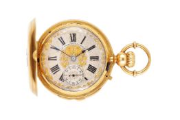 H. Grandjean & Cie, Locle, an 18 carat gold keyless wind full hunter repeater pocket watch