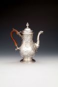 A late George II provincial silver baluster coffee pot by William Partis