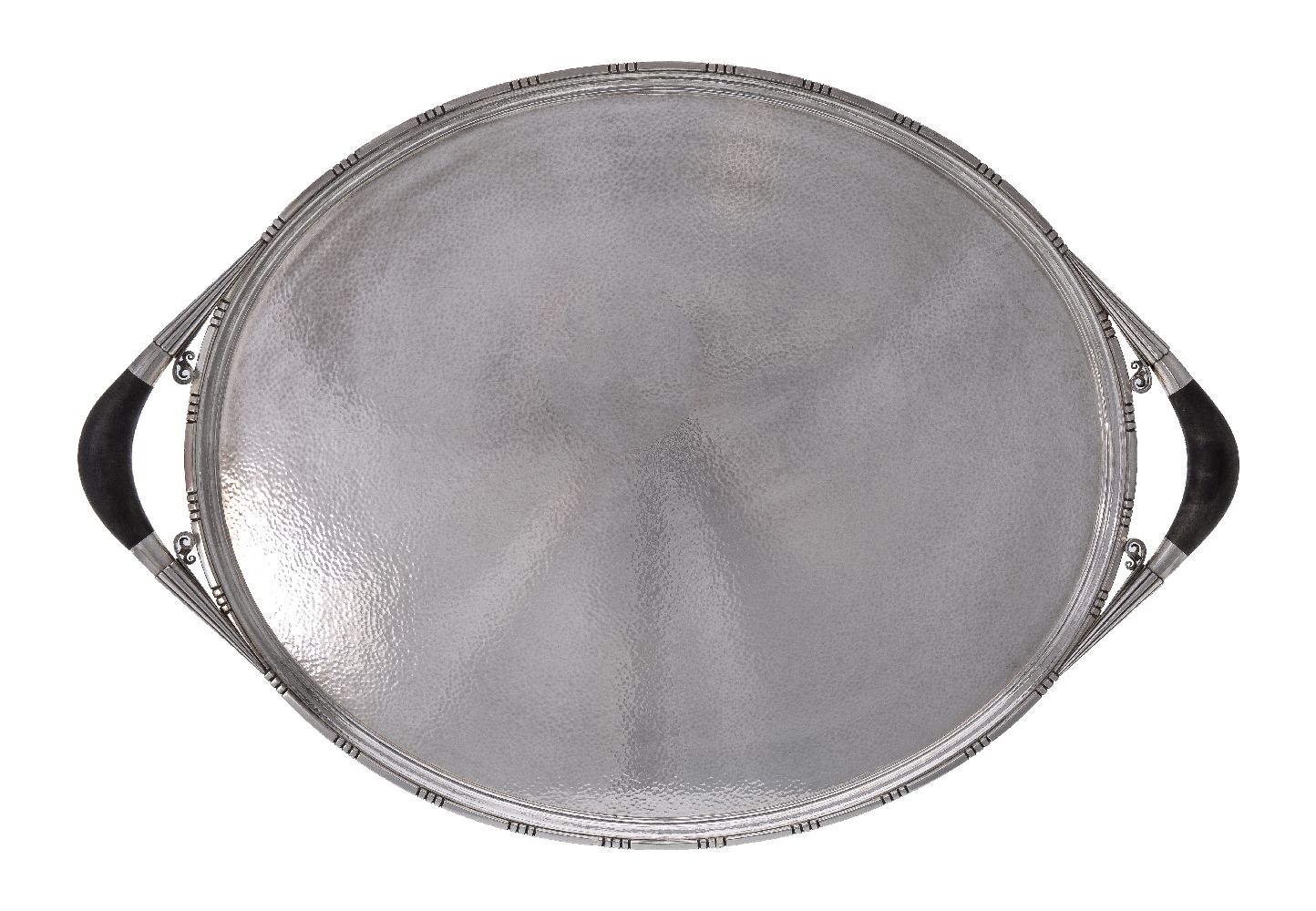 ϒ Georg Jensen, a Danish silver twin handled oval Cosmos tray