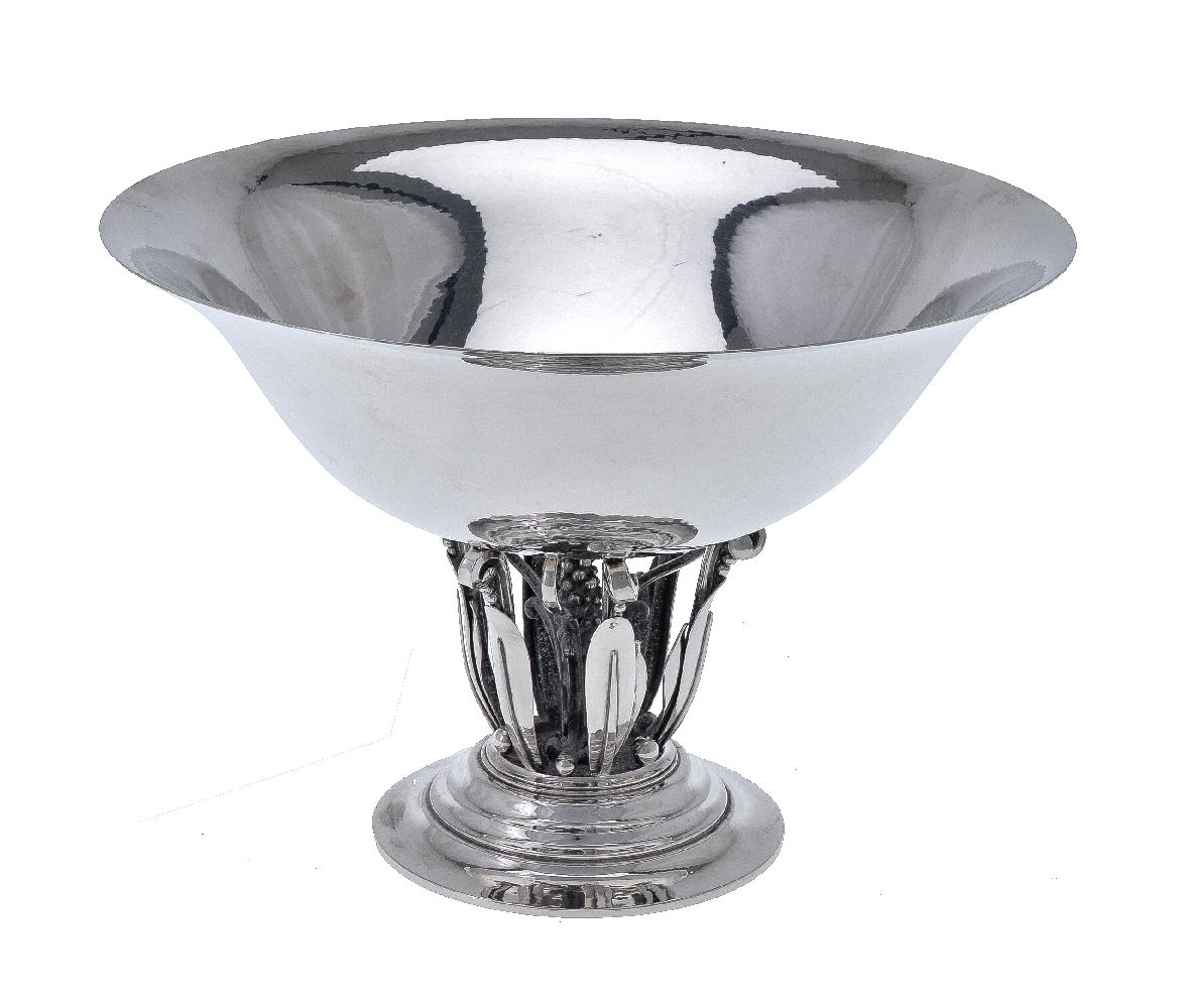 Georg Jensen, a Danish silver large pedestal centrepiece bowl