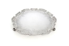 A late George II silver shaped circular salver by John Jacob