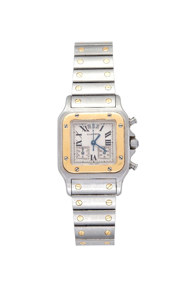 Cartier, Santos Galbee Chronoflex, ref. 2425, a bi-metal bracelet watch