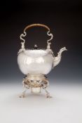 A late George III silver compressed spherical kettle on stand by Robert Garrard I