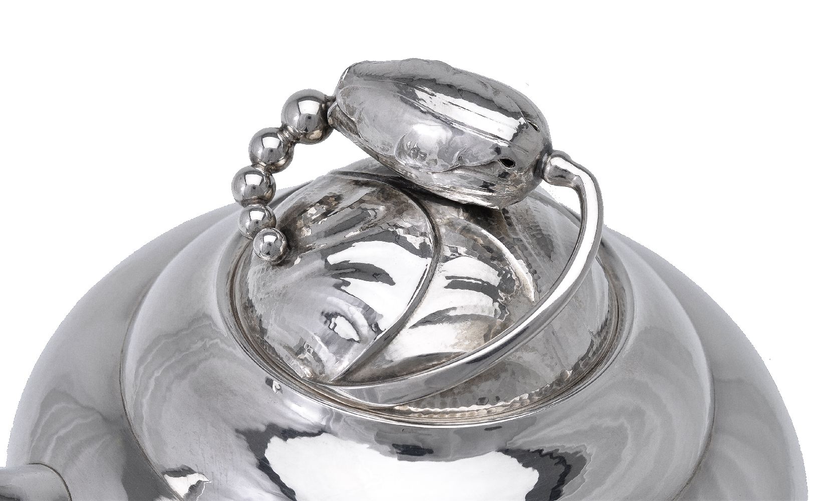 ϒ Georg Jensen, a Danish silver Blossom pattern kettle on stand - Image 2 of 4