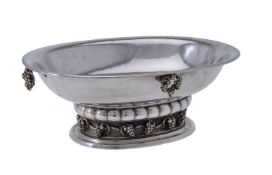 Georg Jensen, a Danish silver Grape pattern centrepiece bowl