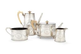 ϒ A Victorian silver five piece tea and coffee service by Goldsmiths Alliance Ltd (Samuel Smily)