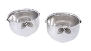Georg Jensen, a pair of Danish silver Grape pattern bowls