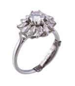 A diamond cluster ring