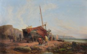 John Frederick Tennant (British 1796-1872) Coastal seascape with fishermen