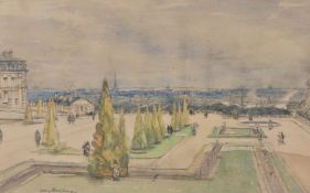 λ Henry Rushbury (British 1889-1968), A view of the gardens at Versailles