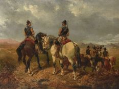 John Frederick Herring Jr. (English 1820-1907) Cavalrymen in mountains