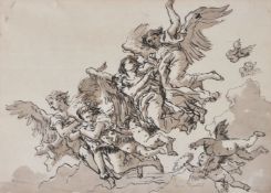 Giovanni Domenico Tiepolo (Italian 1727-1804)Angels and Putti with a Victor's Crown