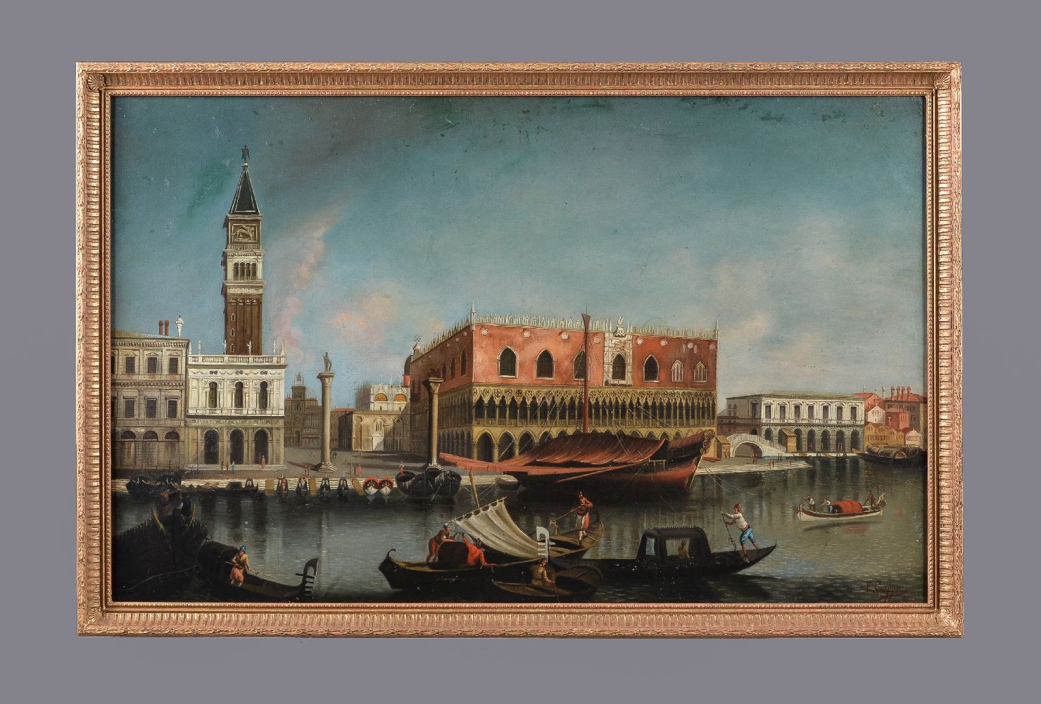 Continental School (19th century)The Grand Canal with the Doge's palace - Image 2 of 3