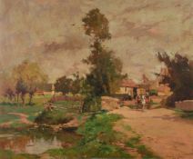 Maurice Levis (French 1860-1940)Village next to a river