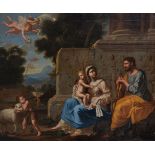 Follower of Nicolas Poussin A rest on the return to Egypt